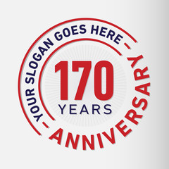 170 years anniversary logo template. One hundred and seventy years celebrating logotype. Vector and illustration.