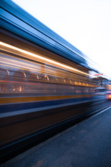 long exposure traffic in city at night