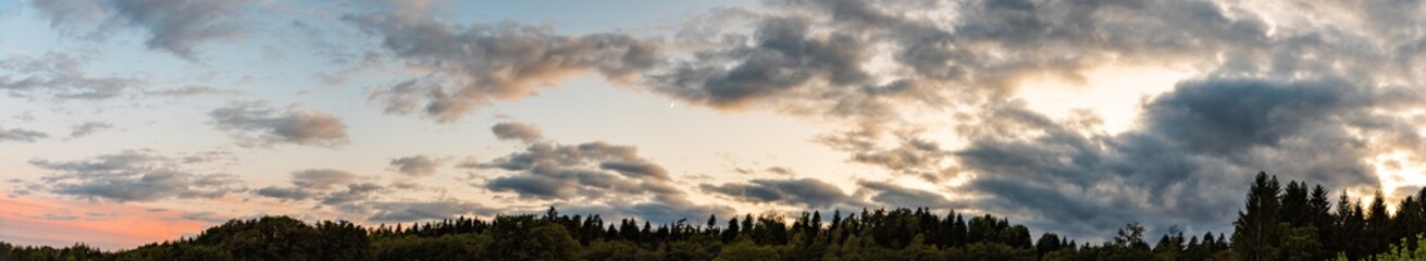 Obraz premium Natural background of the colorful panorama sky, During the time sunrise and sunset