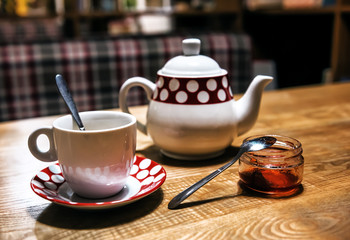 vintage tea set and jam