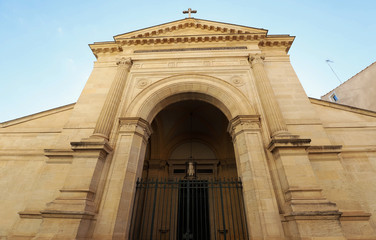 The front view of imperial chapel in Ajaccio, Corsica island, France.