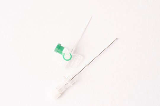 Intravenous cannula or Branula isolated against white