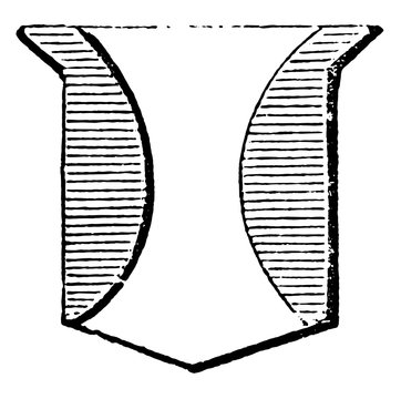 Flasque Ordinary is a argent, vintage engraving.