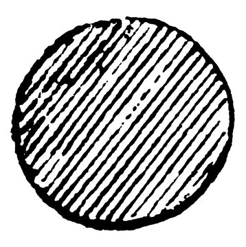 Roundlet Golpe of a purple tincture, vintage engraving.