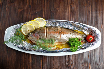 Baked dorado . catering menu