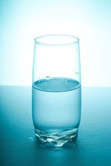 Glass half empty or glass half full. Psychology or motivational concept