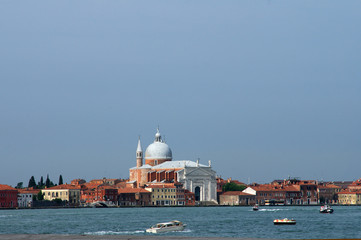 Venice urban architecture with canals and bay