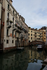 Venice urban architecture with canals and bay