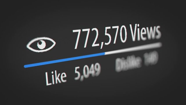 Number of Views Quickly Increasing. (Social Media Conecpt)