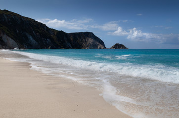 Fototapeta na wymiar Petani beach on the west coast of the Greek island of Kefalonia
