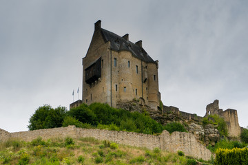 Fototapeta na wymiar view of the historic castle of Larochette in the village of Larochette in the canton of Mersch in Luxembourg
