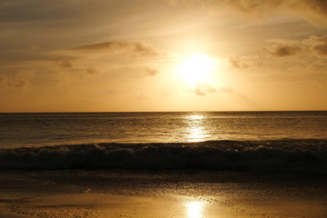 Beautiful sunset on the Seychelles