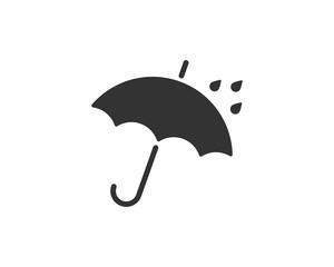 Umbrella icon vector. Rain protection. Concept for insurance company. Black and white silhouette flat design