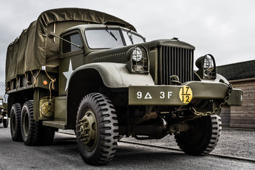 military vehicle of the second world war in close up
