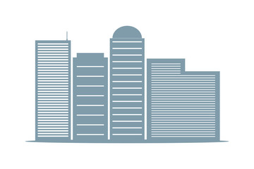 High-rise buildings on white background. Vector.