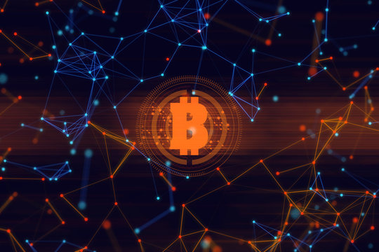 ai data connect to social network for bitcoin money crypto currency trade business application concept, digital asset risk financial 3d illustration