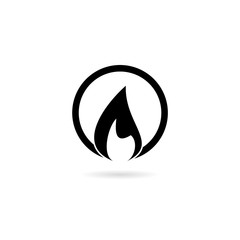 Fire flame Logo Template icon isolated on white background