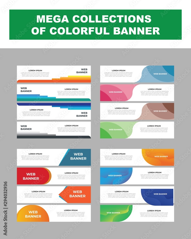 Wall mural mega collection of colorful banner. abstract creative and modern banner background design template