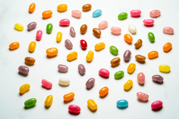 Jelly Beans close up on white background
