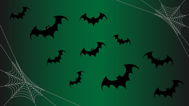 Flying black bat silhouettes, halloween decoration