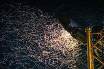 Flying insects playing in the light at night.