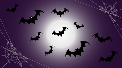 Flying black bat silhouettes, halloween decoration