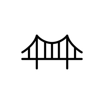 Bridge, suspension, rope icon vector image.Can also be used for building and landmarks . Suitable for mobile apps, web apps and print media.
