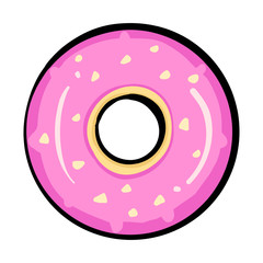 Donut icon vector isolated on white background. Donut glaze collection. Sweet sugar icing donuts.
