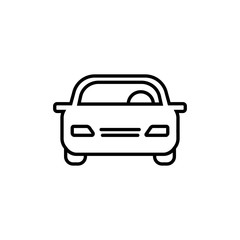 Car line icon for web, mobile and infographics. Vector black icon isolated on white background.