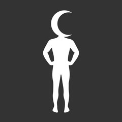Moon head man. Vector Illustration