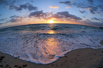 Sunrise on Miami Beach, Florida.