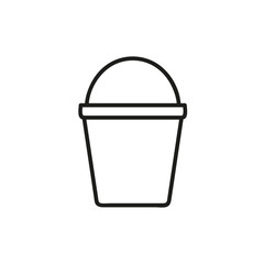 Bucket outline icon. linear style sign for mobile concept and web design. Pail simple line vector icon. Symbol, logo illustration.