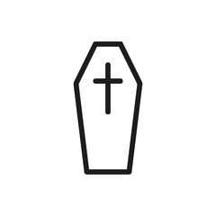 Coffin casket line icon symbol sign vector