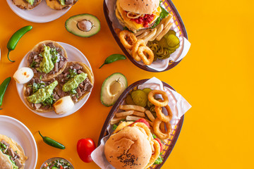 Hamburgesas y tacos