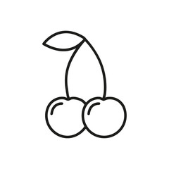 Cherry line icon, outline vector sign, linear pictogram isolated on white. logo illustration