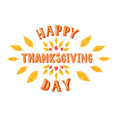 Happy thanksgiving day. Hand drawn lettering.