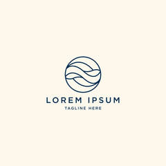 Wave Abstract With Line Style Logo Icon Design Template Vector Illustration