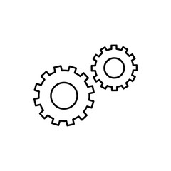 Vector outline gear icon. Cogwheel connection. Premium quality vector symbol drawing concept for your logo web mobile app UI design.