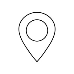 thin line pin point, location icon on white background
