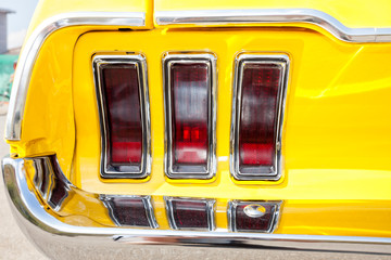 American chevy vintage car in the city