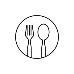 Fork & spoon icon. Premium quality vector symbol drawing concept for your logo web mobile app UI design.