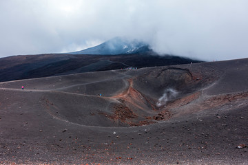 Mount Etna in Sicily - Volcano. Solidified lava. Etna na Sycylii - Wulkan. Zastygnięta lawa.