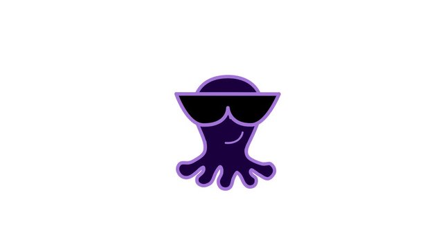 emoji Smiling Face With Sunglasses.  Alpha channel looped.
