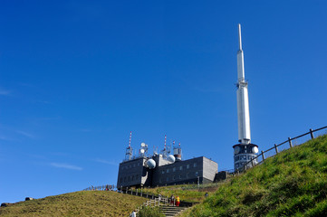 Observatory and antennas at the summit of the Puy de Dome