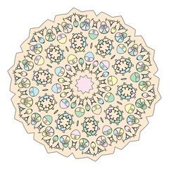 trendy unicorn vector, decorative colorful mandala symbol and repeated pattern, perfect for coloring book, henna tattoo, greeting and wedding card, poster phone cases, christmas, yoga and meditation