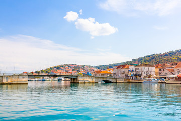 Fototapeta na wymiar View of the Ćiovski bridge in Trogir, Croatia