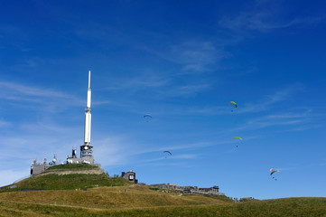 Observatory and antennas at the summit of the Puy de Dome