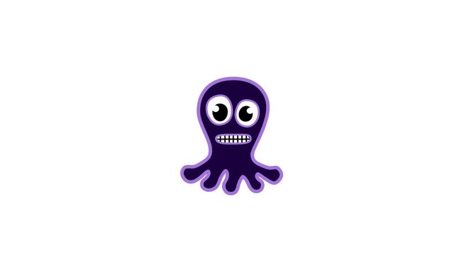 emoji Grimacing Face. emoji octopus alpha channel looped