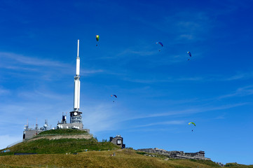 Observatory and antennas at the summit of the Puy de Dome