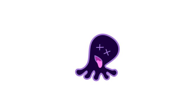 emoji Dizzy Face. emoji octopus alpha channel looped